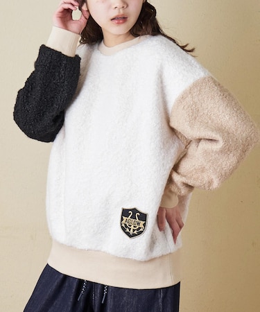 プードルファー クルーネック プルオーバー