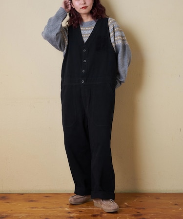 ピーチツイル × コーデュロイ サロペットパンツ