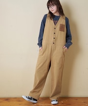 ピーチツイル × コーデュロイ サロペットパンツ