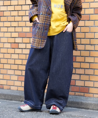 デニム ワイド イージーパンツ