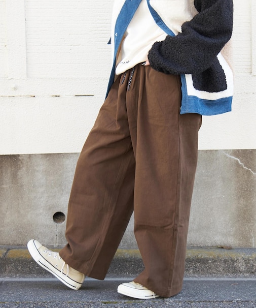 ピーチツイル ワイド イージーパンツ