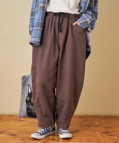 ピーチツイル 立体 ポケット バルーンパンツ