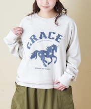 パウダー加工 裏毛 ラグランスリーブ プルオーバー