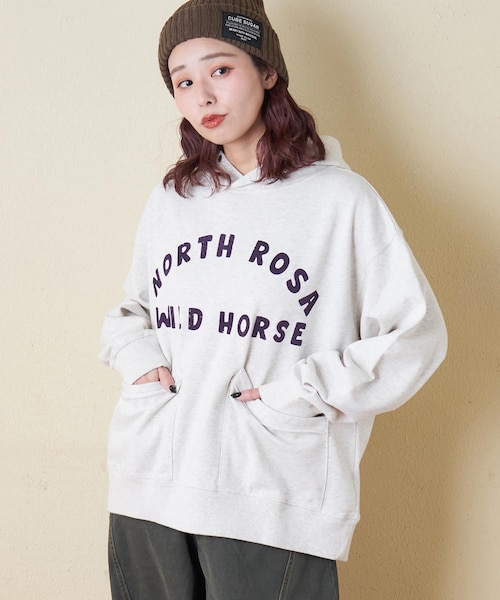 パウダー加工 裏毛 パッチポケット プルオーバーパーカー｜キューブ