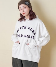 パウダー加工 裏毛 パッチポケット プルオーバーパーカー