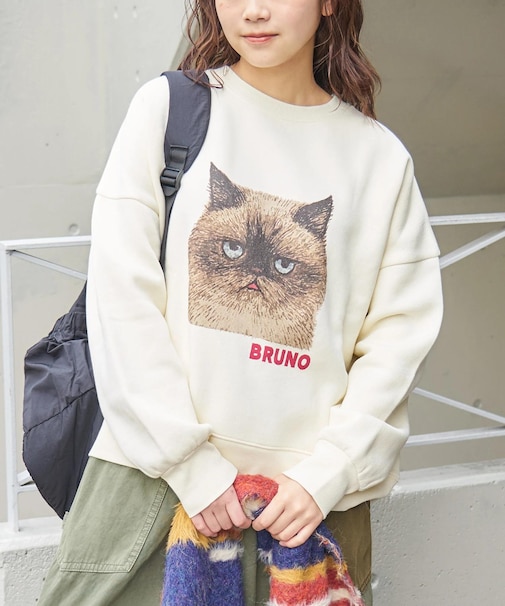 CVC ガーゼ裏毛 裏起毛 スウェット アニマルプリント プルオーバー