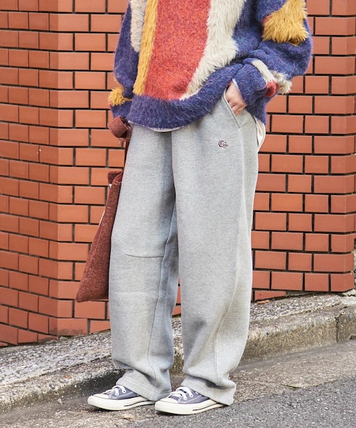 CVC ガーゼ裏毛 裏起毛 スウェット カーヴィ パンツ
