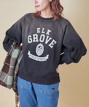 30/10裏毛 パウダー加工 スウェット ラグラン 切替 プルオーバー