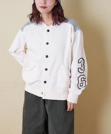 TC裏毛 スウェット 配色 カーディガン