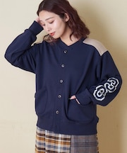 TC裏毛 スウェット 配色 カーディガン