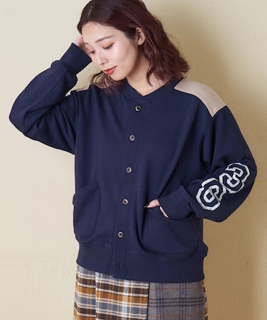 TC裏毛 スウェット 配色 カーディガン