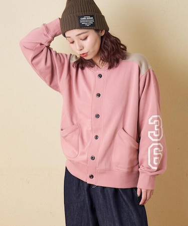 TC裏毛 スウェット 配色 カーディガン