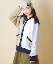 TC裏毛 スウェット 配色 カーディガン