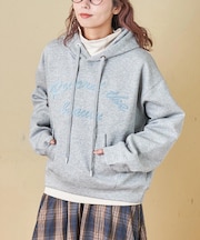 ブラシ刺繍 プルオーバーパーカー