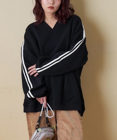 袖ライン Vネック プルオーバー