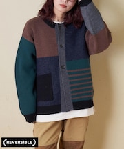 アンチピリング ニット リバーシブル カーディガン