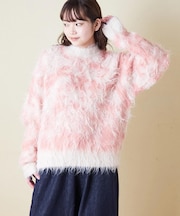 シャギー ニット クルーネック プルオーバー