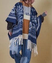 ペイズリー柄 フリンジ ショール