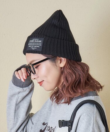 リブ編み ニット キャップ