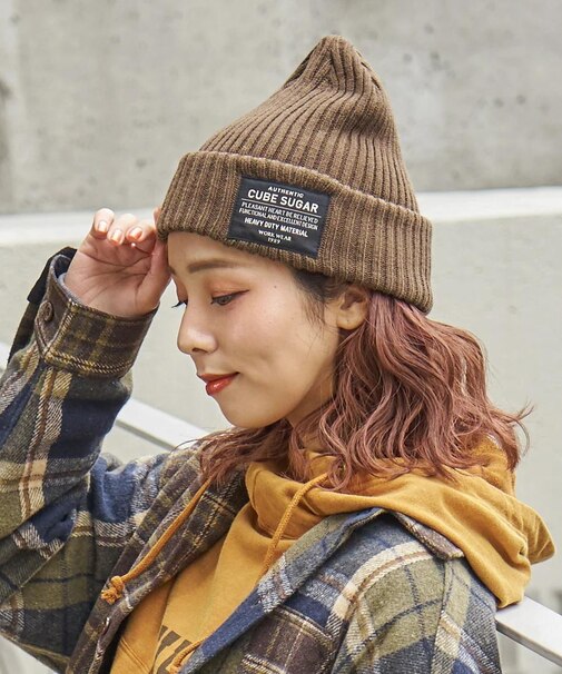 リブ編み ニット キャップ