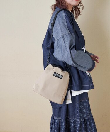 ナイロン 巾着 ショルダーバッグ