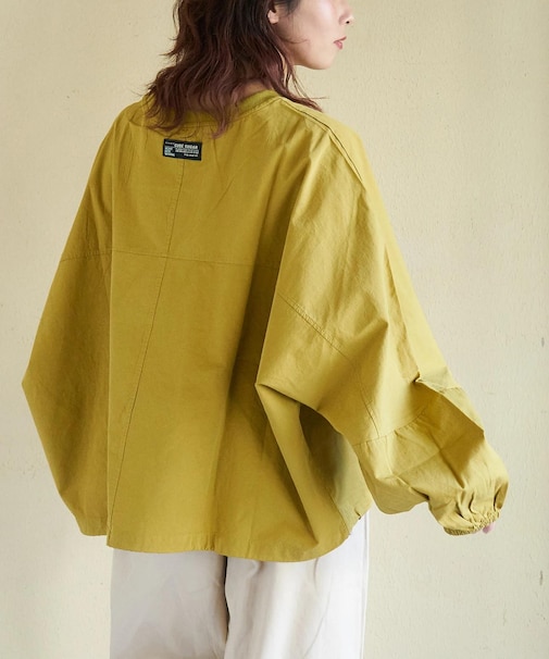 リブ使い ドルマン プルオーバーシャツ