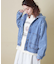 デニム × ヒッコリー フード付 ジャケット