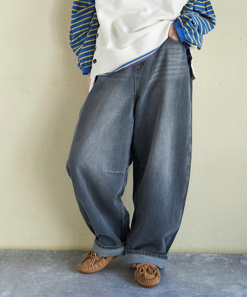 11オンス デニム ワイド バルーンパンツ