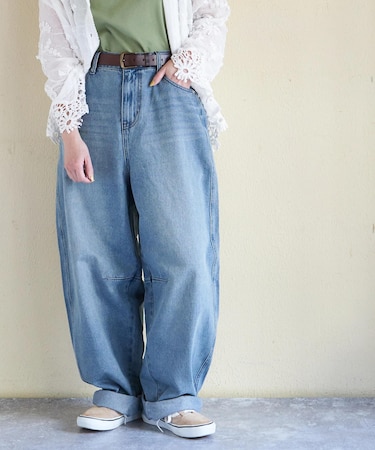 11オンス デニム ワイド バルーンパンツ