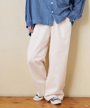 コットン ツイル ワイドパンツ