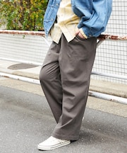 コットン ツイル ワイドパンツ