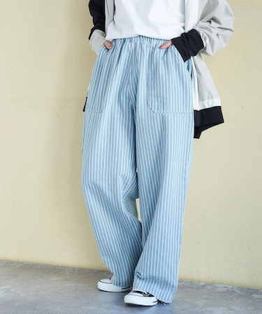 ヒッコリー ワイドパンツ