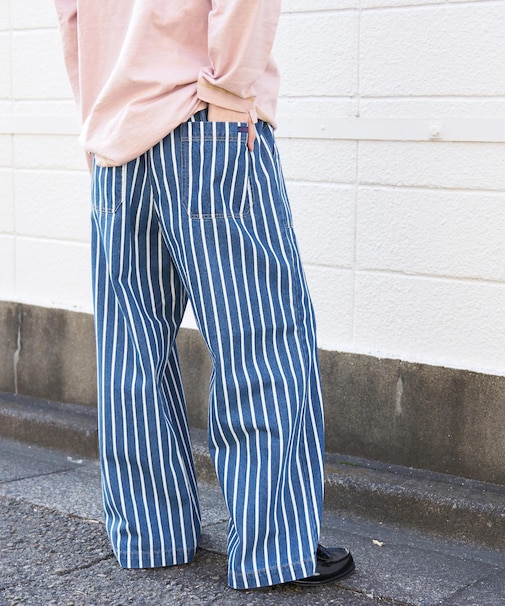 ヒッコリー ワイドパンツ