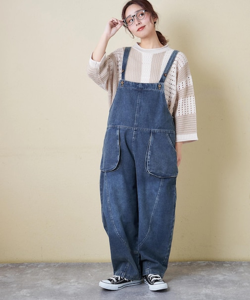 デニム サロペットパンツ