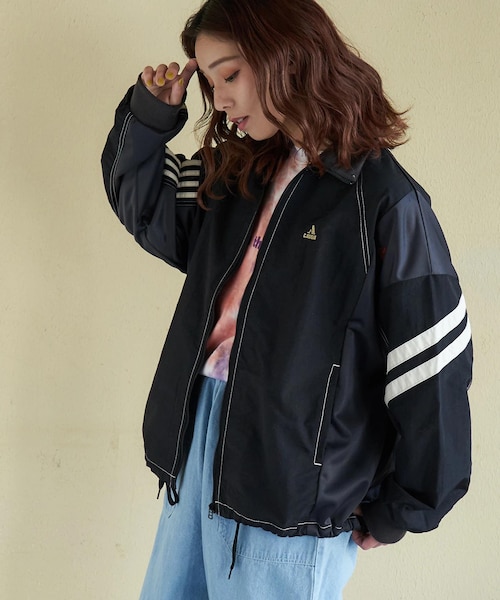 ナイロン × ジャージー ライン トラックジャケット｜キューブシュガー