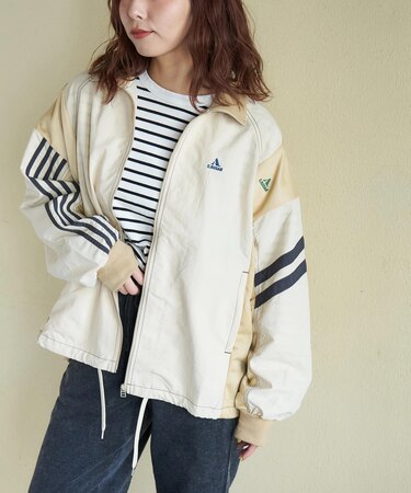 ナイロン × ジャージー ライン トラックジャケット