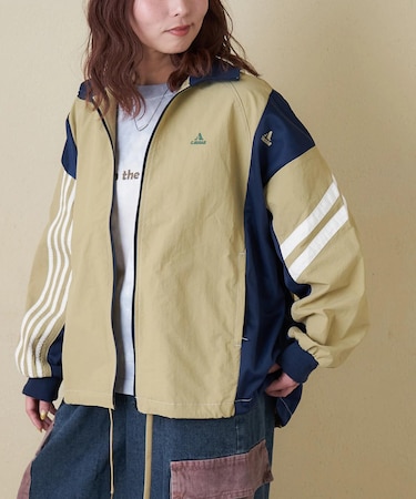 ナイロン × ジャージー ライン トラックジャケット