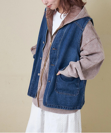 11オンス デニム Vネック ベスト