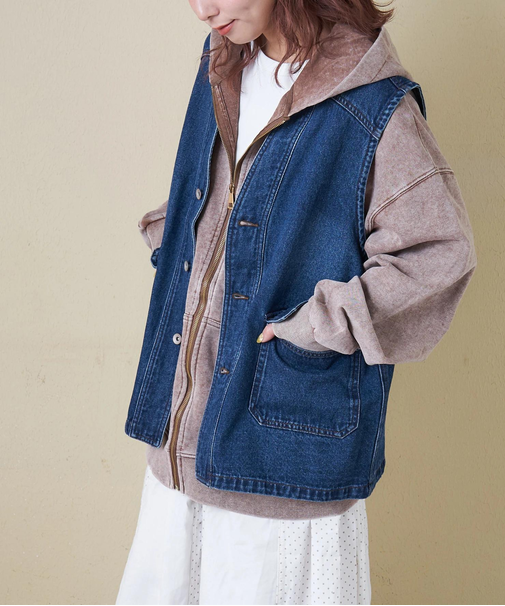 11オンス デニム Vネック ベスト