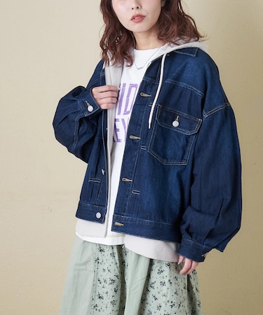 パフスリーブ デニム ジャケット