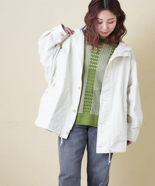綿ナイロンツイル ドルマン ジャケット