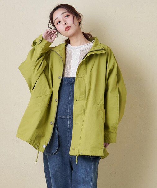 綿ナイロンツイル ドルマン ジャケット