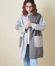 綿ナイロンツイル ステンカラーコート