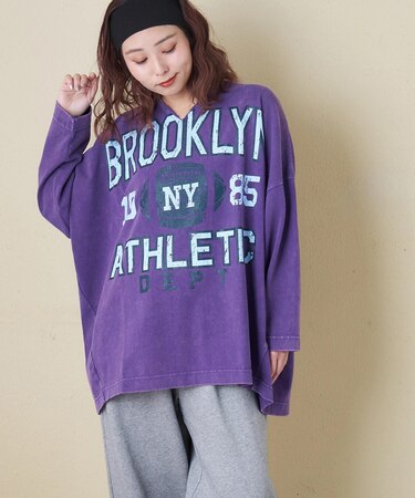 10/-天竺 スノーウォッシュ カットオフ Vネック プルオーバー