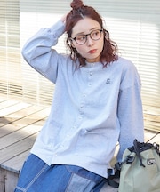 10/-天竺 スノーウォッシュ ドットボタン カーディガン