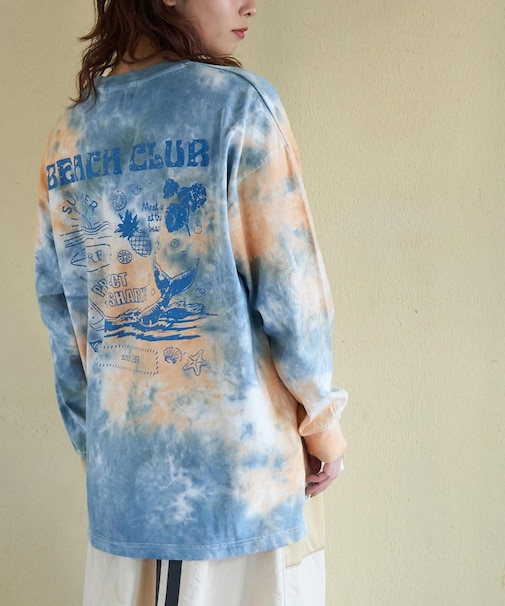 16/-OE天竺 タイダイ バックプリント プルオーバー