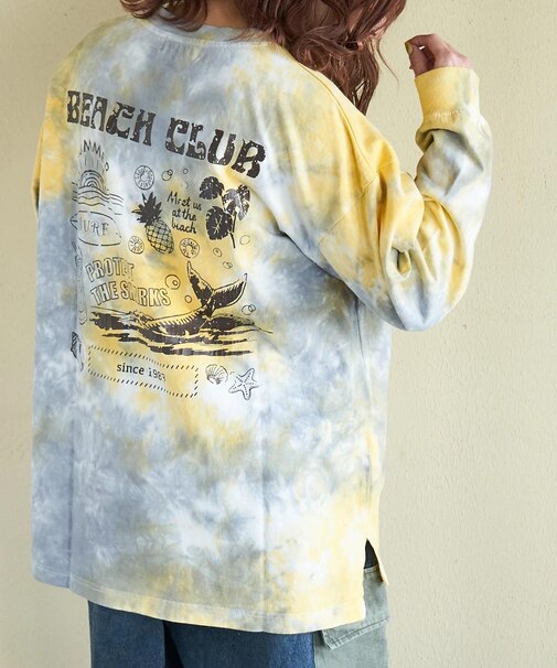 16/-OE天竺 タイダイ バックプリント プルオーバー