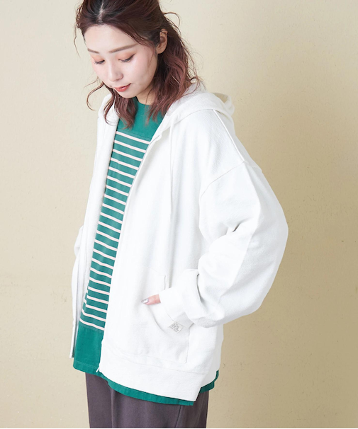 インレイ ジップ パーカー