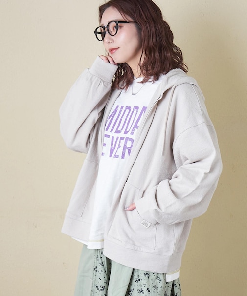 インレイ ジップ パーカー