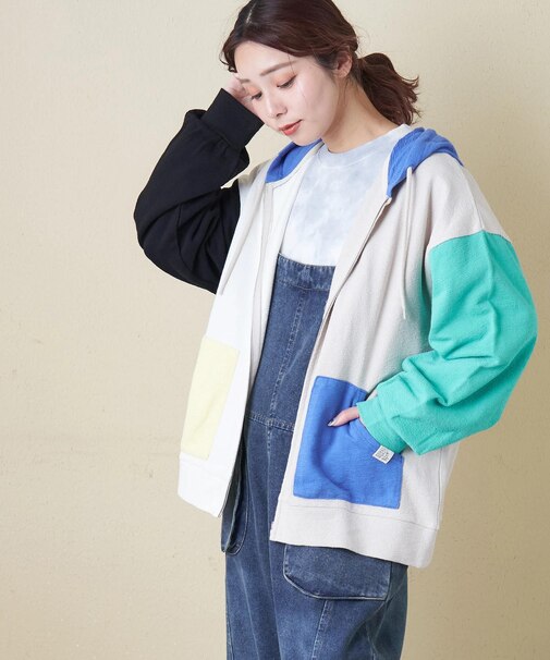 インレイ ジップ パーカー